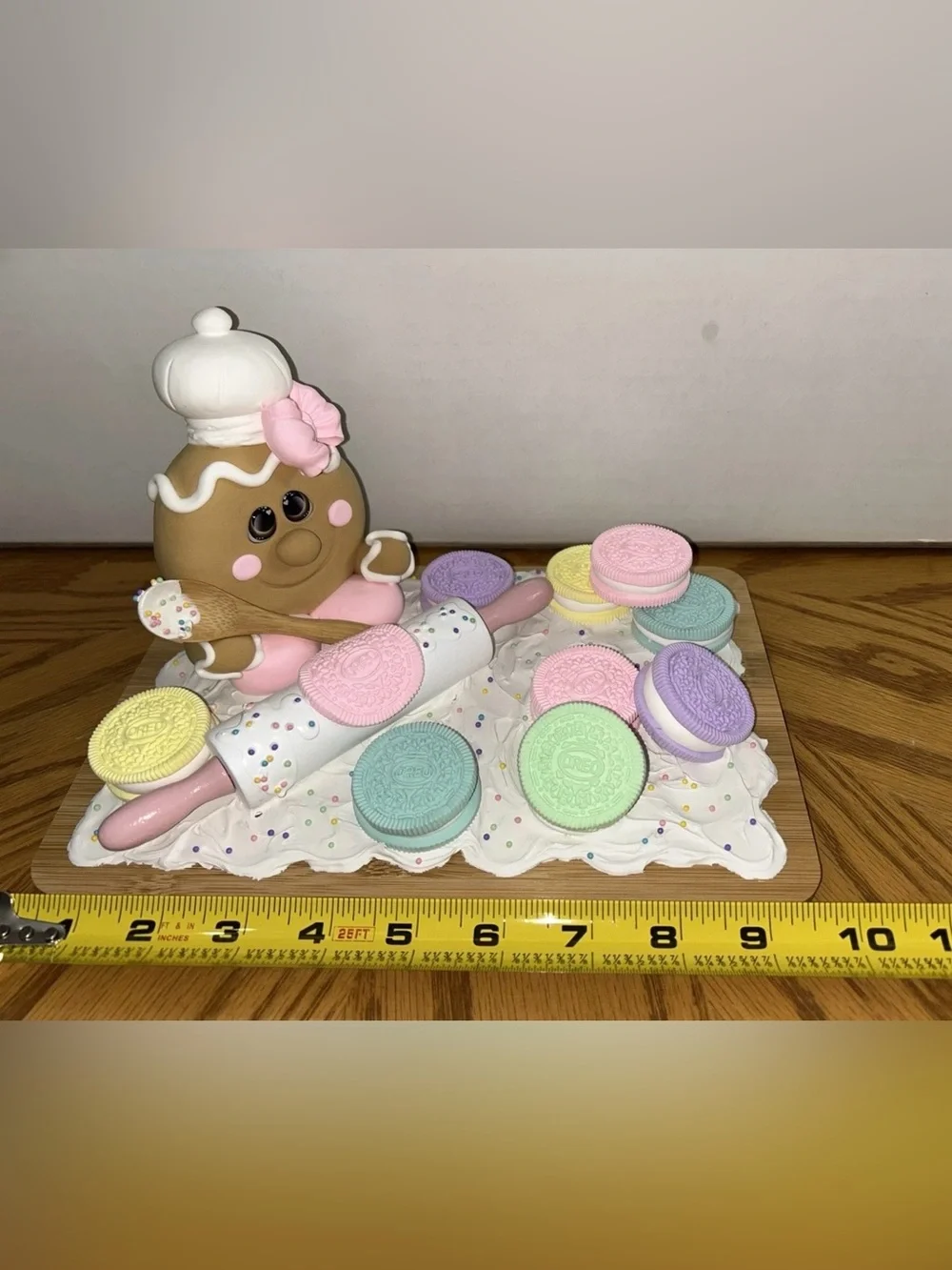 Pastel Fake Gingerbread Cookie Baker Dessert Board Display Handmade